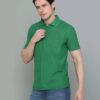 Men Solid Polo Neck Cotton Blend Green T-Shirt