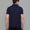 Men Solid Polo Neck Cotton Blend Navy Blue T-Shirt