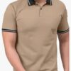 Maniac Men's Solid Regular Polo Beige Tshirts