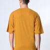 Yellow Round Neck Drop-Shoulder Sleeves Cotton Oversized T-shirt