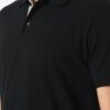 Men Solid Polo Neck Cotton Blend Black T-Shirt