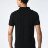 Men Solid Polo Neck Cotton Blend Black T-Shirt