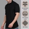 Men Solid Polo Neck Cotton Blend Black T-Shirt