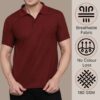Men Solid Polo Neck Cotton Blend Maroon T-Shirt