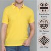 Men Solid Polo Neck Cotton Blend Yellow T-Shirt