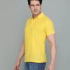 Men Solid Polo Neck Cotton Blend Yellow T-Shirt