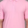 Men Solid Polo Neck Cotton Blend Pink T-Shirt