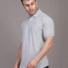 Men Solid Polo Neck Cotton Blend Grey T-Shirt
