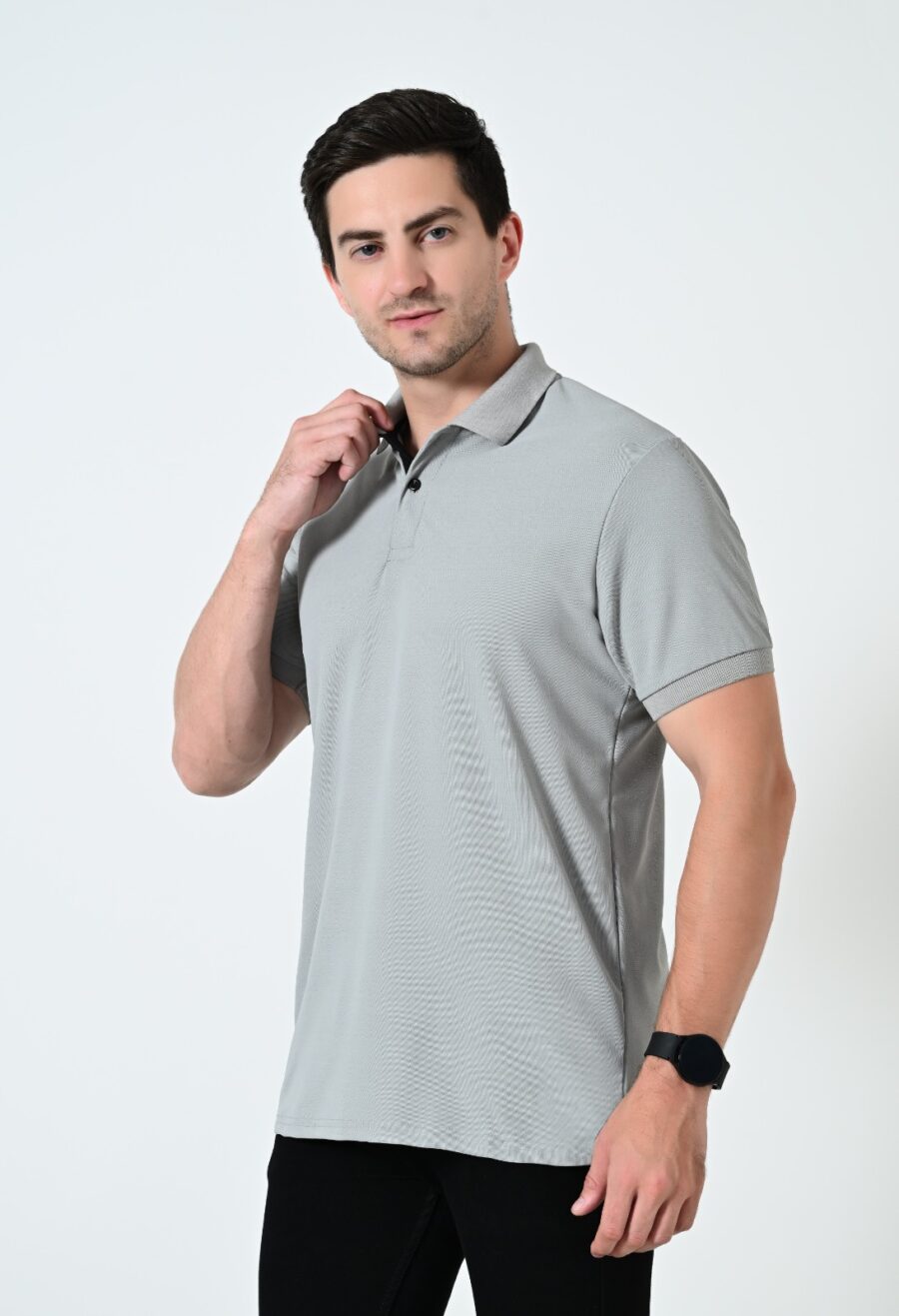 WhatsApp Image 2026-01-20 at 11.42.45 AM (1) Short Sleeves Polo Collar T-shirt Grey