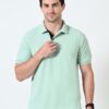 Short Sleeves Polo Collar T-shirt Green