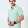 Short Sleeves Polo Collar T-shirt Green