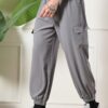 Men's Jogger Cargo Trousers | poplin Lycra Loose Fit Solid Korean Stretchable Pants with 4 Pockets