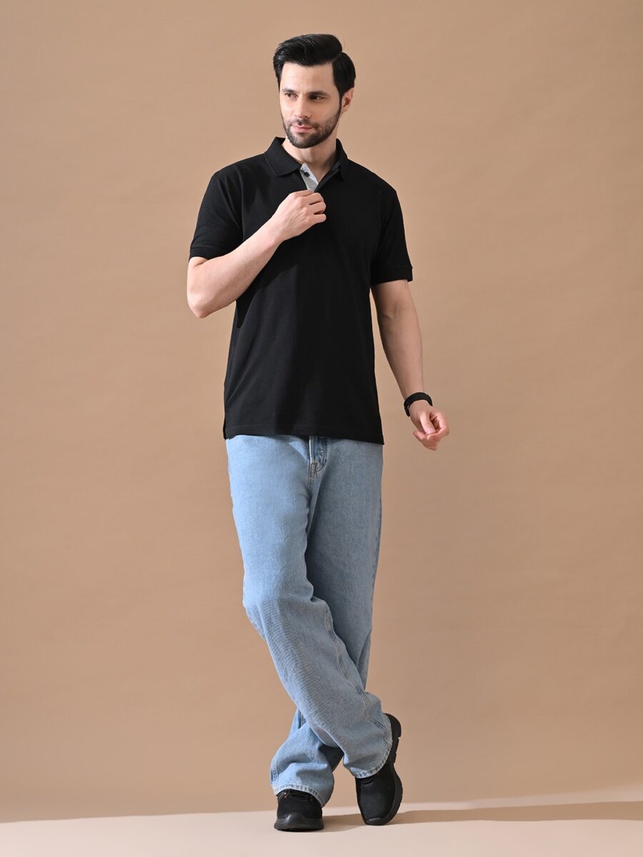WhatsApp Image 2026-01-20 at 11.43.40 AM (1) Short Sleeves Polo Collar T-shirt Black