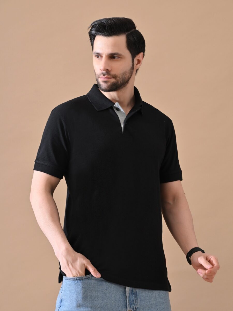 WhatsApp Image 2026-01-20 at 11.43.41 AM Short Sleeves Polo Collar T-shirt Black